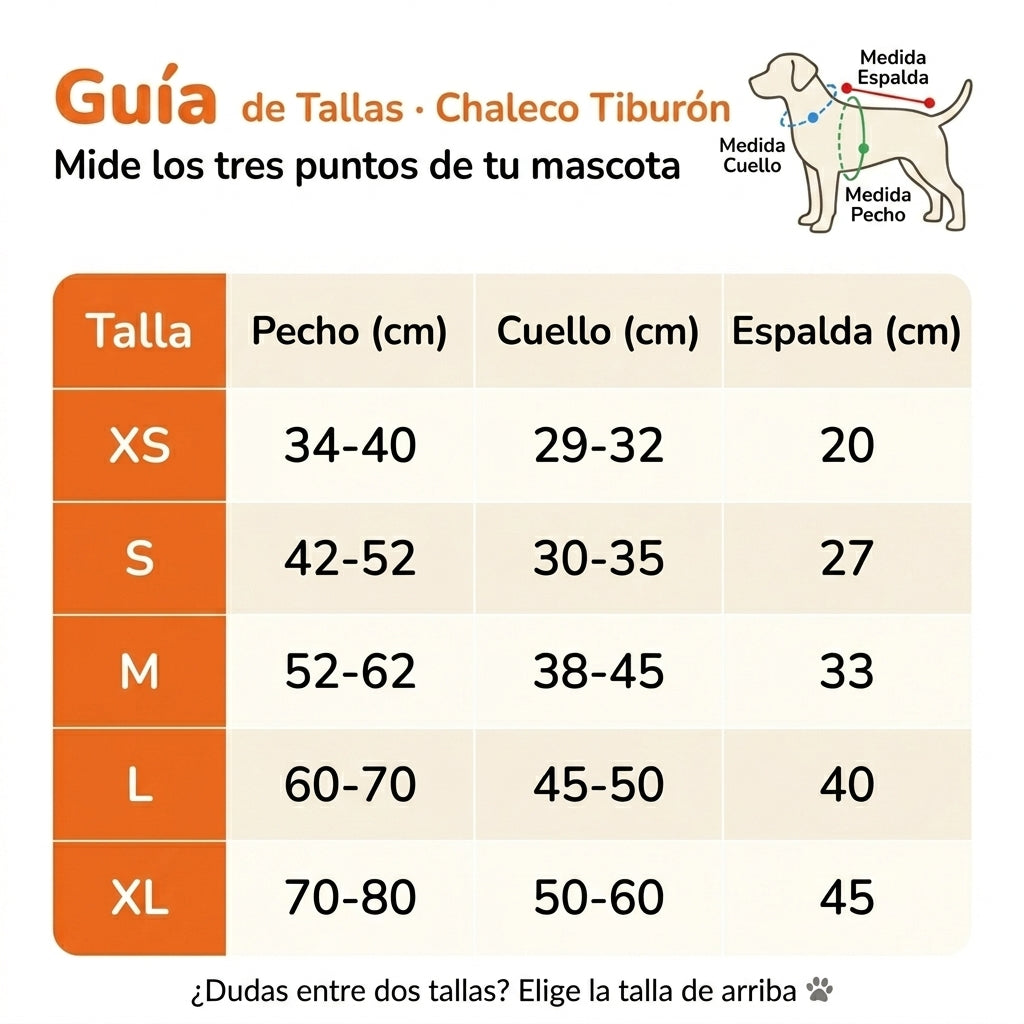 Tiburón Pachorritos - Chaleco Salvavidas para Perros